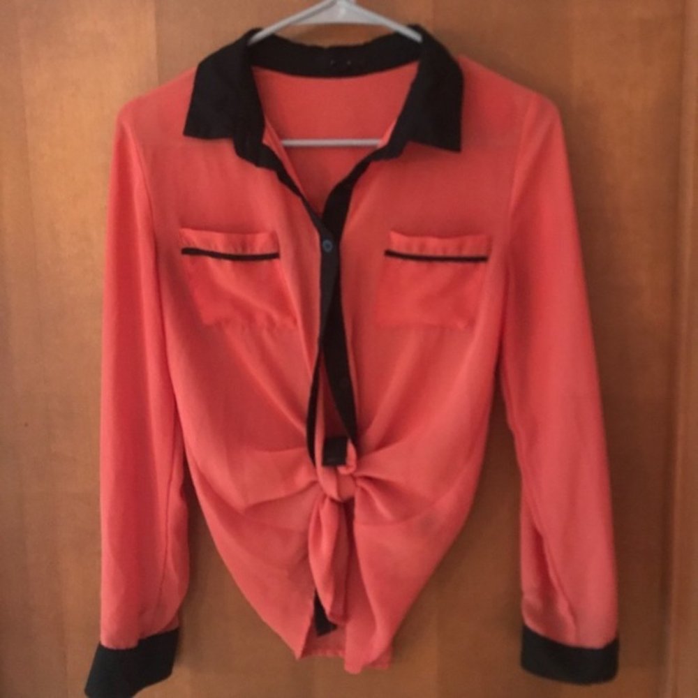 Mine | Orange Blouse | Size Small
